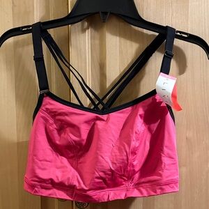 Pink Strappy Women's Sports Bra
